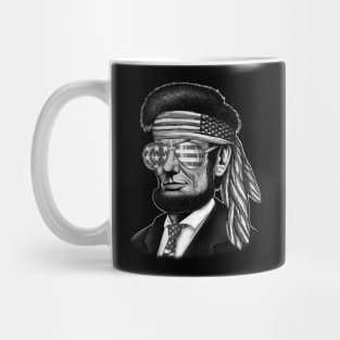 Abraham Lincoln portrait American flag Mug